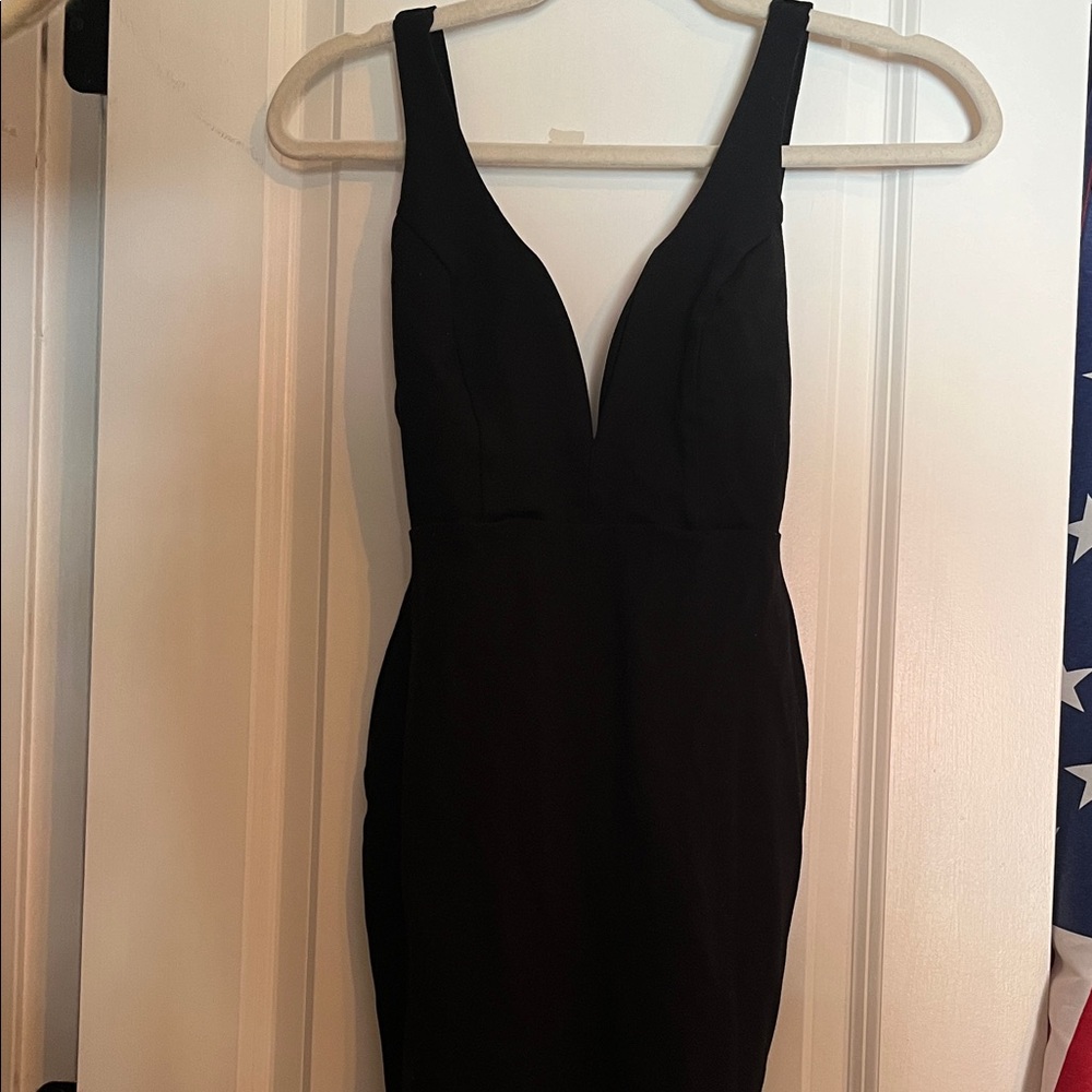 Lulu's Black Strapless Dress